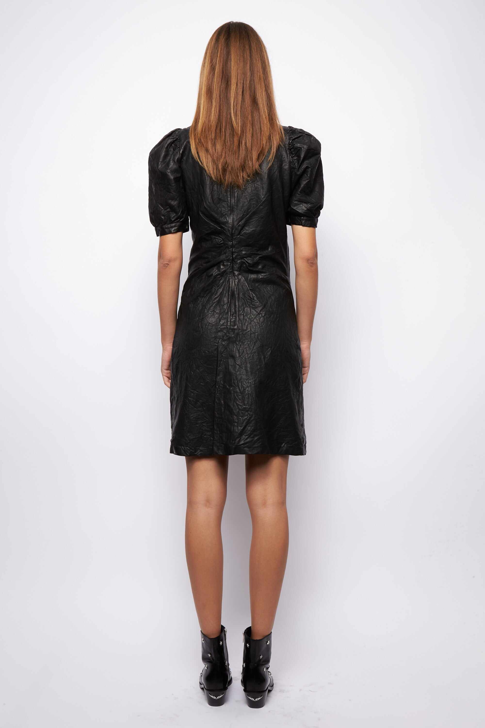 Rixe Dress Cuir Froisse Noir