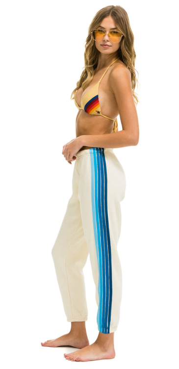 5 Stripe Sweatpants Vintage White/ Blue